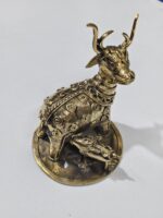 Brass Tribal Deer and Fawn Figurine – Handcrafted Dhokra Art Showpiece - Image 2