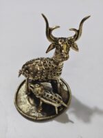 Brass Tribal Deer & Fawn Figurine – Handcrafted Dhokra Art Showpiece - Image 2