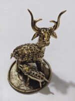 Brass Tribal Deer & Fawn Figurine – Handcrafted Dhokra Art Showpiece