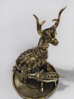 Brass Tribal Deer & Fawn Figurine – Handcrafted Dhokra Art Showpiece - Image 3