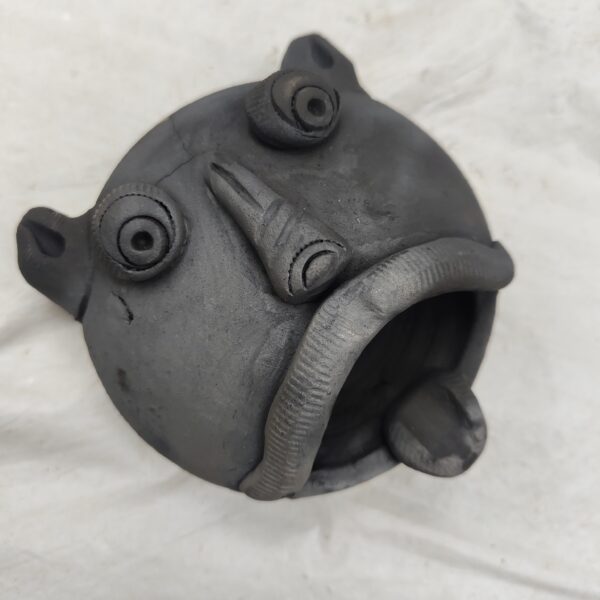 Handcrafted Tribal Mask Burnt Clay Ashtray Showpiece