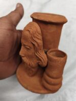 Handcrafted Terracotta Sculpture – Rabindranath Tagore Portrait - Image 6