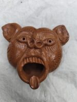 Handmade terracotta mask in a tribal style – a reddish-brown showpiece. - Image 5