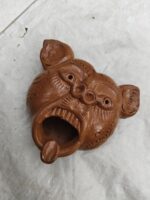 Handmade terracotta mask in a tribal style – a reddish-brown showpiece. - Image 2