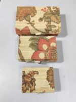 Handcrafted Bamboo Storage Boxes – Floral Print Design (Set of 3)