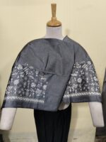 Silk Kantha Blouse Material – Tribal & Floral Hand Embroidery - Image 5