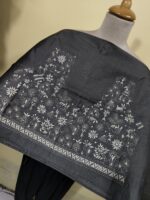 Silk Kantha Blouse Material – Tribal & Floral Hand Embroidery - Image 3