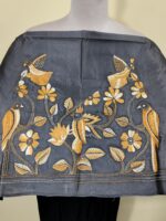 Handcrafted Silk Kantha Stitch Blouse Material – Bird & Floral Motifs - Image 4