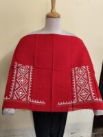 Cotton Gujarati Kantha Blouse Material Red - Image 2