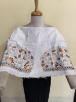 White Premium Cotton Kantha Stitch Blouse Material - Image 4