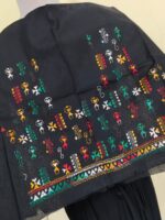 Handcrafted Cotton Kantha Stitch Blouse with Folk Art Embroidery - Image 4
