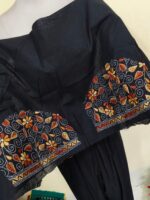 Handcrafted Cotton Kantha Stitch Blouse with Floral Embroidery - Image 5