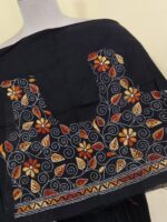 Handcrafted Cotton Kantha Stitch Blouse with Floral Embroidery - Image 3