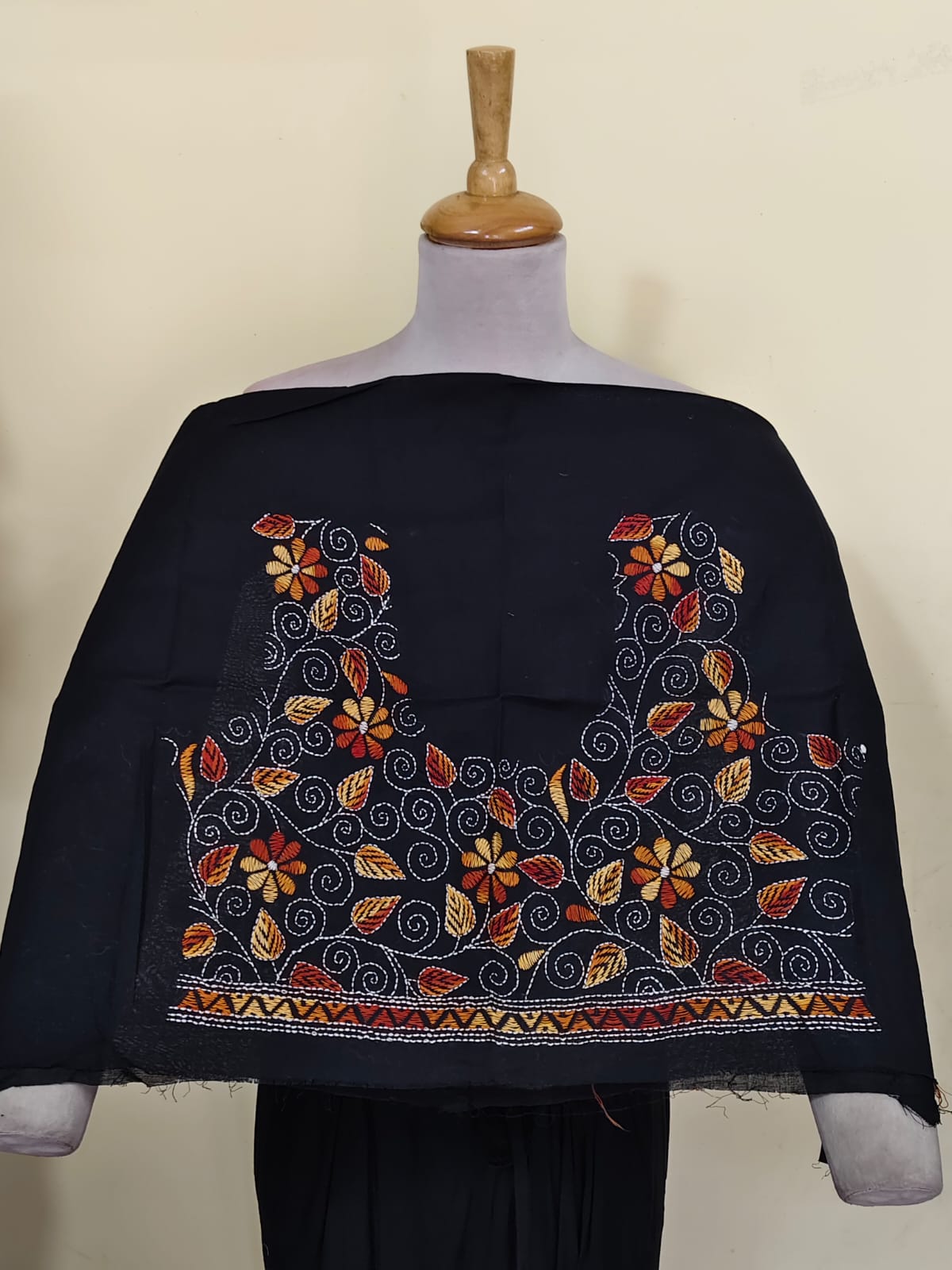 WhatsApp Image 2026-06-07 at 10.56.19 AM (1) Handcrafted Cotton Kantha Stitch Blouse with Floral Embroidery - Image 1