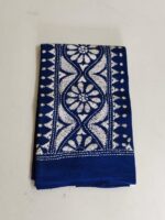 Handcrafted Cotton Kantha Stitch Blouse Material with Symmetrical Floral Motifs