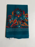 Green Cotton Kantha Stitch Blouse Piece - Image 4