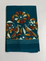 Green Cotton Kantha Stitch Blouse Piece - Image 4