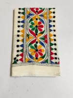 Cotton Kantha Work Blouse Material - Multicolor Threadwork - Image 4