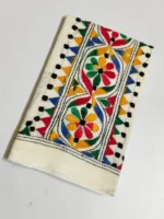 Cotton Kantha Work Blouse Material - Multicolor Threadwork - Image 2