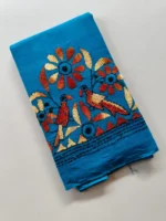 Cotton Kantha Stitch Blouse Material with Bird & Floral Motifs - Image 3