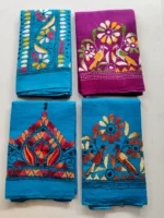 Hand work Kantha Stitch Blouse Piece (4 Colour Set)