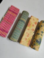 Handmade Bamboo Storage Box – Multicolor & Floral Designs (Set of 4) - Image 2