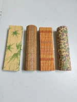 Handmade Bamboo Storage Box – Leaf, Floral & Geometric Designs (Set of 4) - Image 4