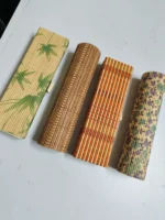 Handmade Bamboo Storage Box – Leaf, Floral & Geometric Designs (Set of 4) - Image 2