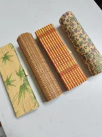 Handmade Bamboo Storage Box – Leaf, Floral & Geometric Designs (Set of 4) - Image 3