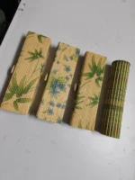 Handmade Bamboo Storage Box & Mat Set – Leaf & Floral Designs - Image 2