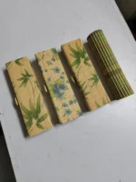 Handmade Bamboo Storage Box & Mat Set – Leaf & Floral Designs - Image 3