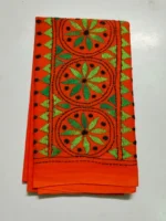 Cotton Kantha Stitch Blouse Piece Orange