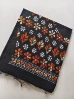 Kantha stitch Cotton Blouse piece (black colour) - Image 2