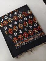 Kantha stitch Cotton Blouse piece (black colour) - Image 3