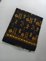 Kantha stitch Cotton Blouse piece For Women (black ) - Image 2