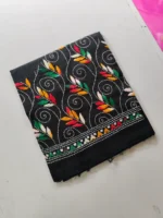 Cotton Kantha Stitch Blouse Piece (black colour) - Image 3