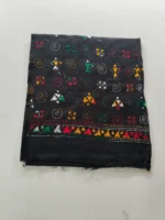 Handmade Black Cotton Kantha Stitch Blouse Piece & Material