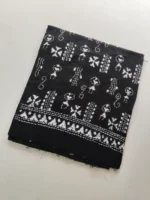 Handmade Cotton Kantha Stitch Blouse Piece (black) - Image 3