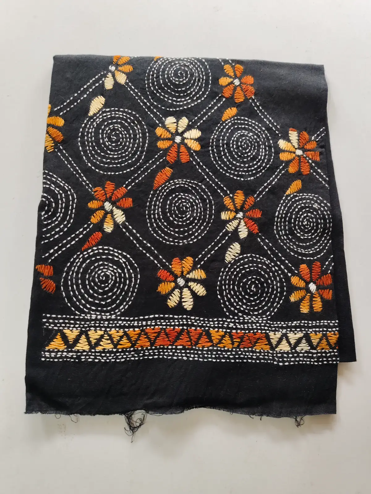 1000980973.webp Handmade Kantha stitch Cotton Blouse piece For Women - Image 1