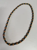 Handcrafted Green & Brown Beaded Necklace - Image 3