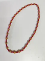 Handcrafted Red & Brown Beaded Necklace - Image 2
