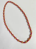 Handcrafted Red & Brown Beaded Necklace - Image 3