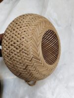 Handwoven Bamboo & Cane Hanging Lampshade with Chain –  Décor - Image 4