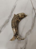 Handcrafted Dhokra Brass Fish Pendant Pair – Traditional Filigree Design