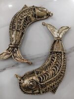 Handcrafted Brass Fish Pendant Pair – Traditional Filigree Design