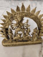 Handcrafted Dhokra Brass Durga Idol – Lion Rider Sculpture