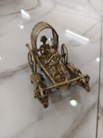 Handcrafted Dhokra Brass Chariot Sculpture – Traditional Folk Art - Image 3