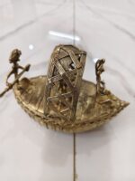 Handcrafted Dhokra Brass Boat Sculpture – Traditional Folk Art