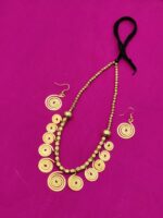 Handcrafted Brass Spiral Necklace & Earrings Set – Tribal Folk Jewellery - Image 3