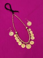 Handcrafted Brass Spiral Necklace & Earrings Set – Tribal Folk Jewellery - Image 4
